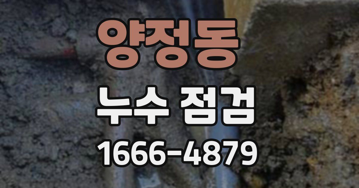 양정동 누수 점검