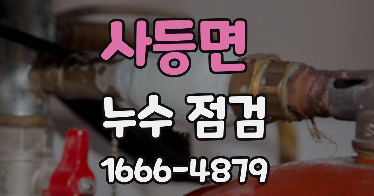 사등면 누수 점검