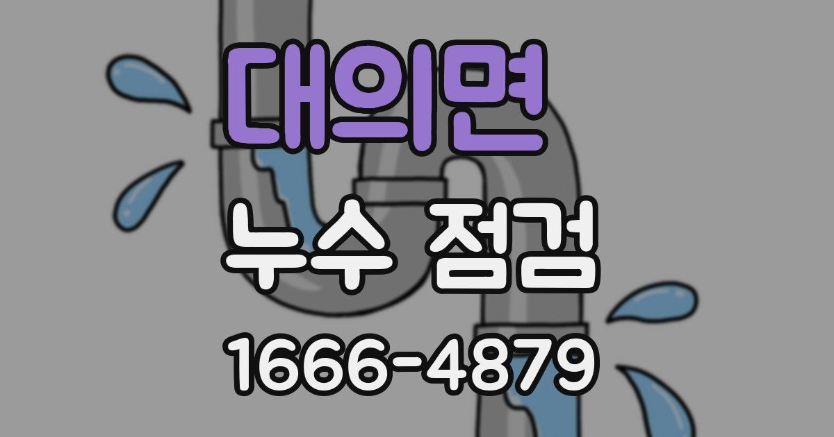 대의면 누수 점검