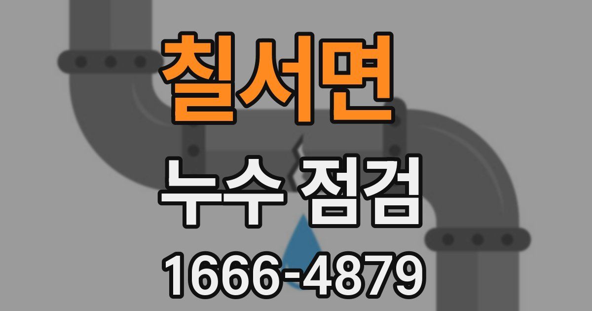 칠서면 누수 점검