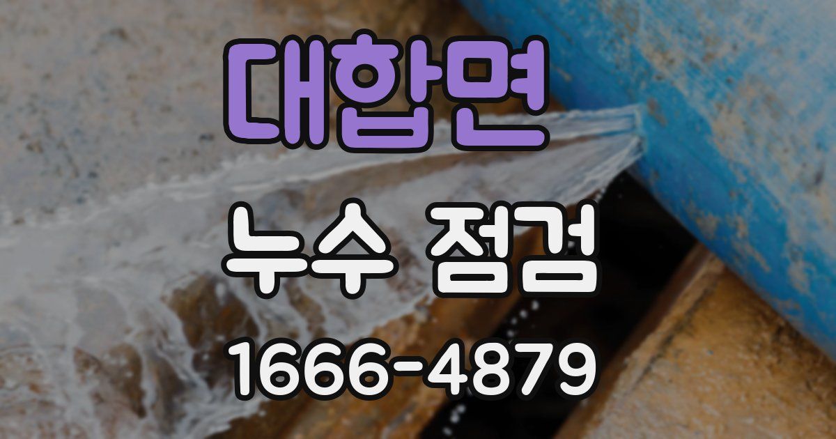 대합면 누수 점검