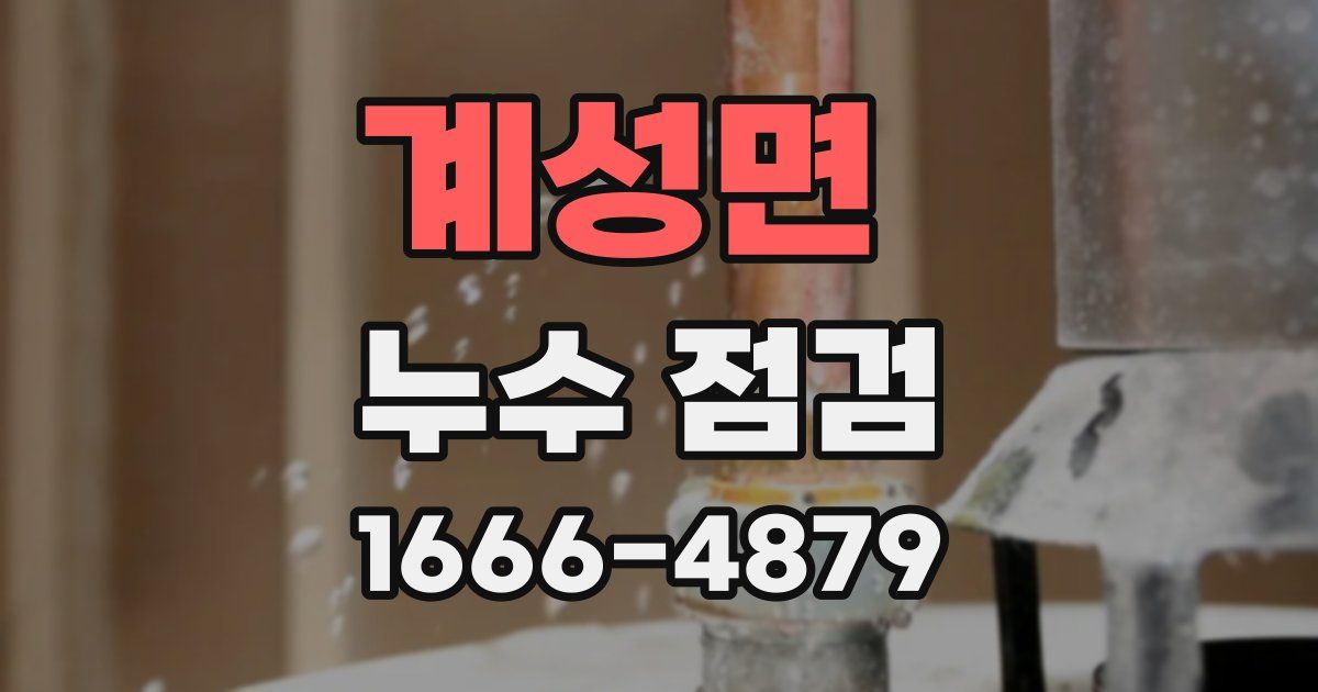 계성면 누수 점검