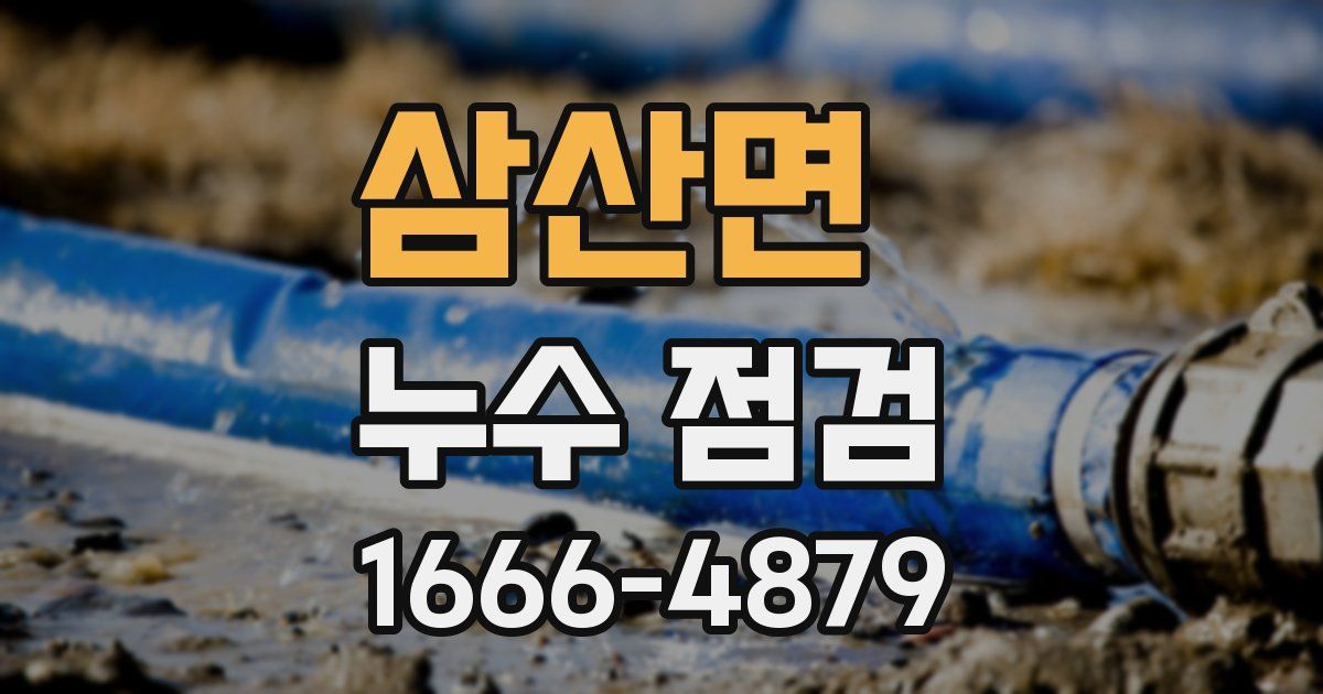 삼산면 누수 점검