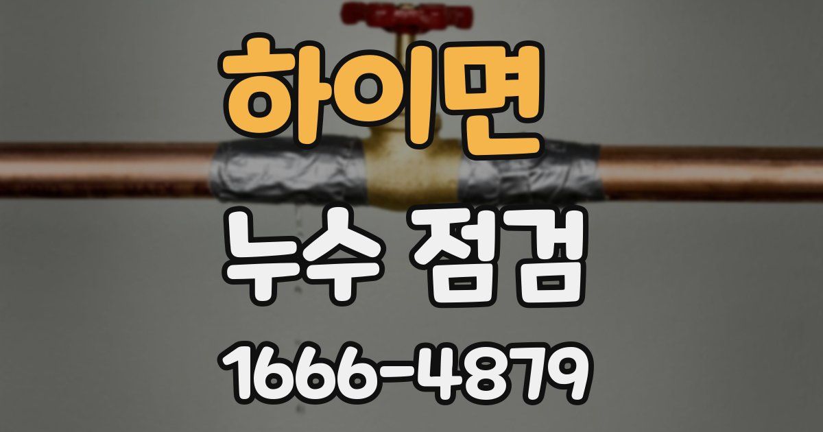 하이면 누수 점검