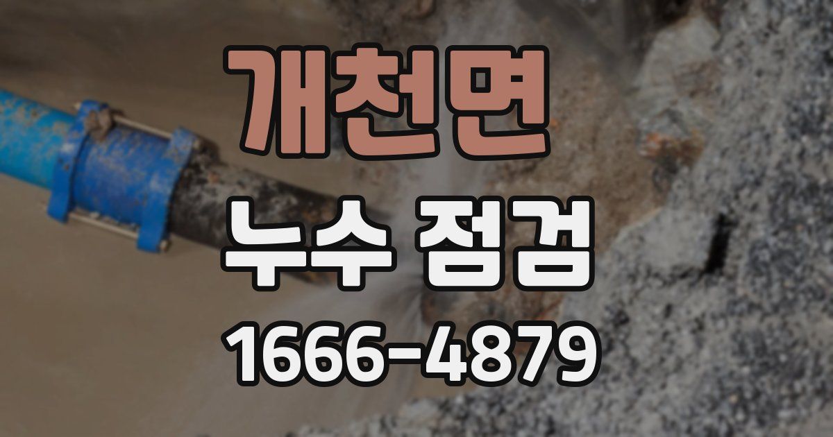 개천면 누수 점검