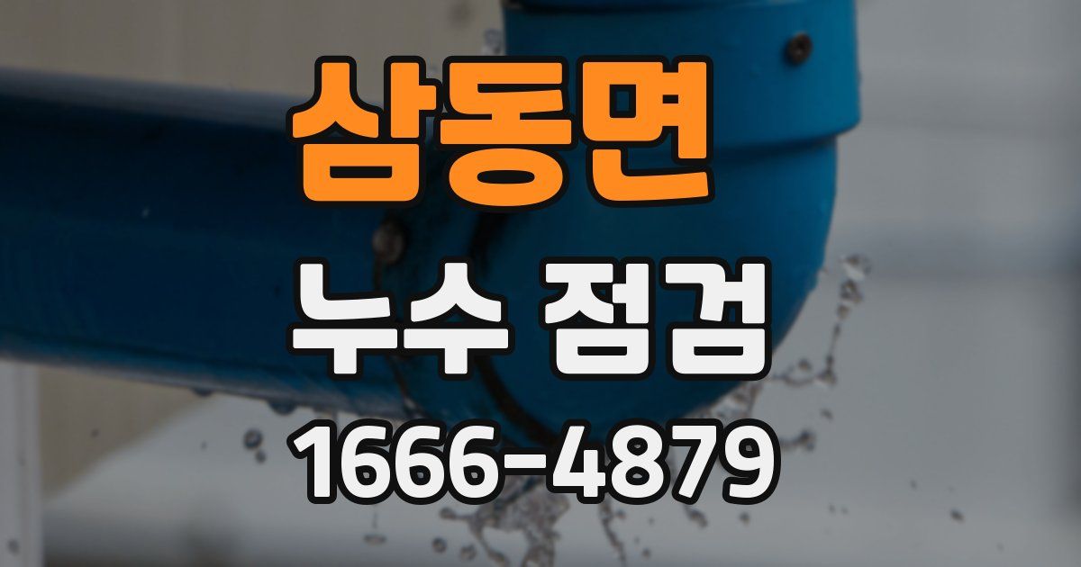삼동면 누수 점검