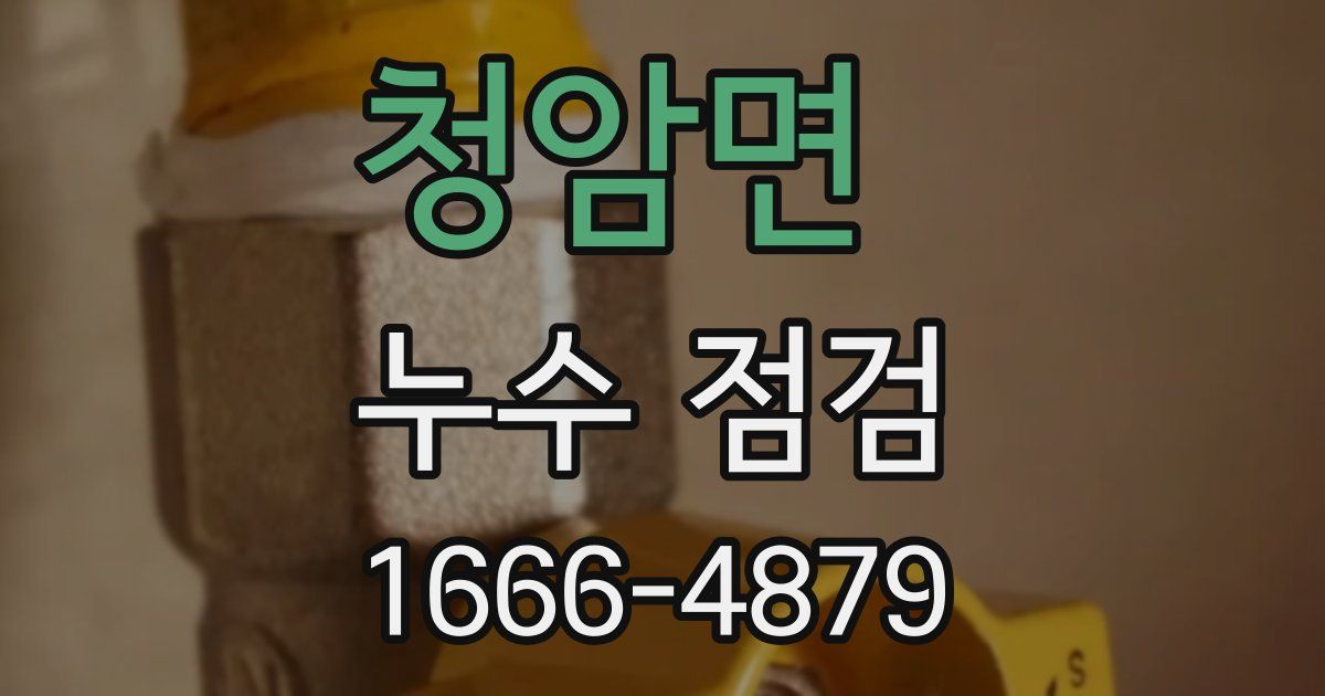 청암면 누수 점검
