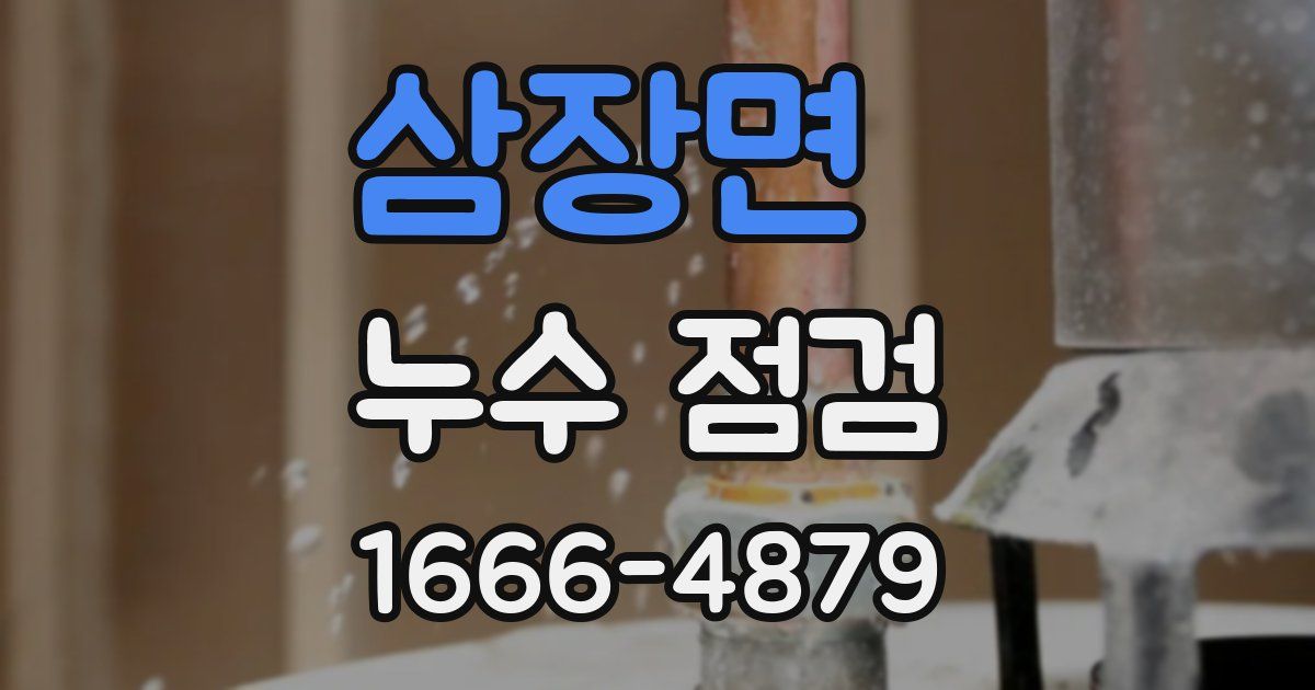 삼장면 누수 점검