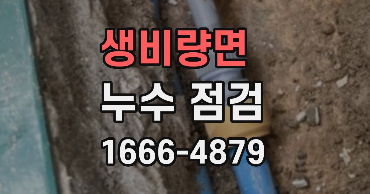 생비량면 누수 점검