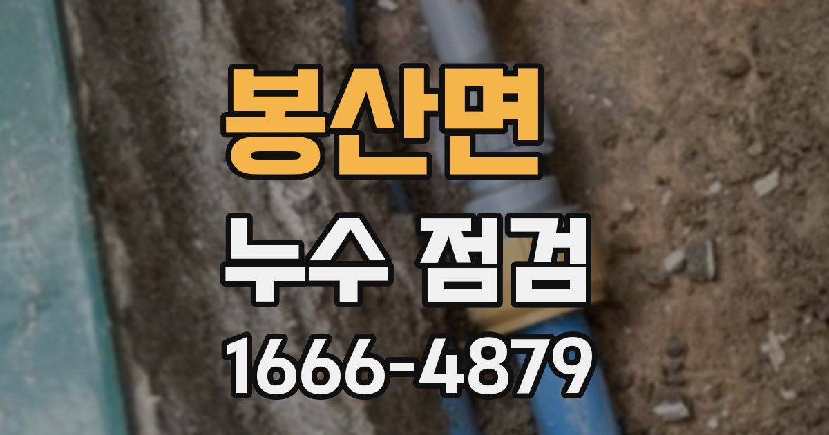 봉산면 누수 점검