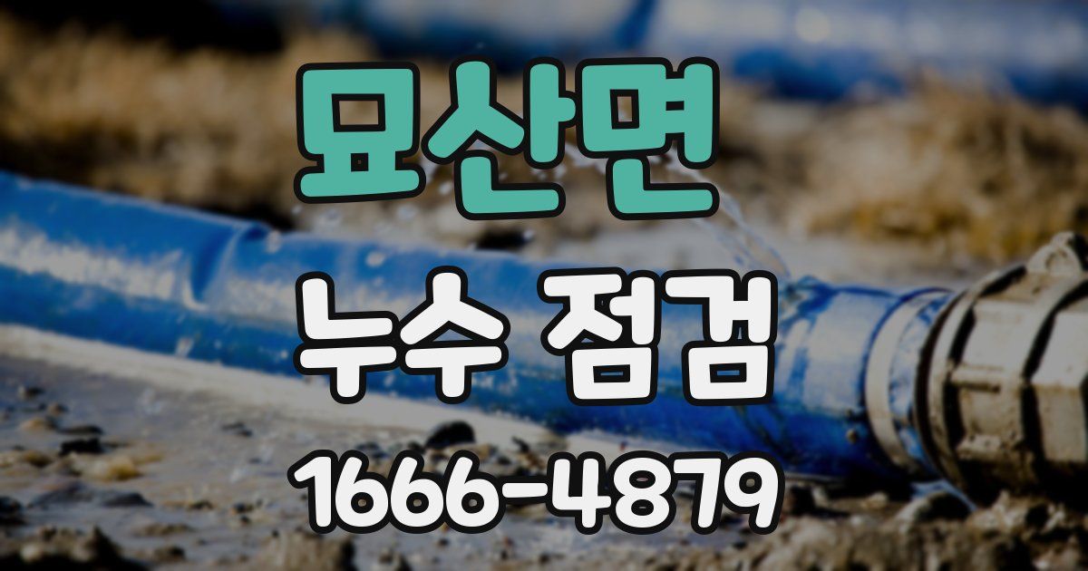 묘산면 누수 점검