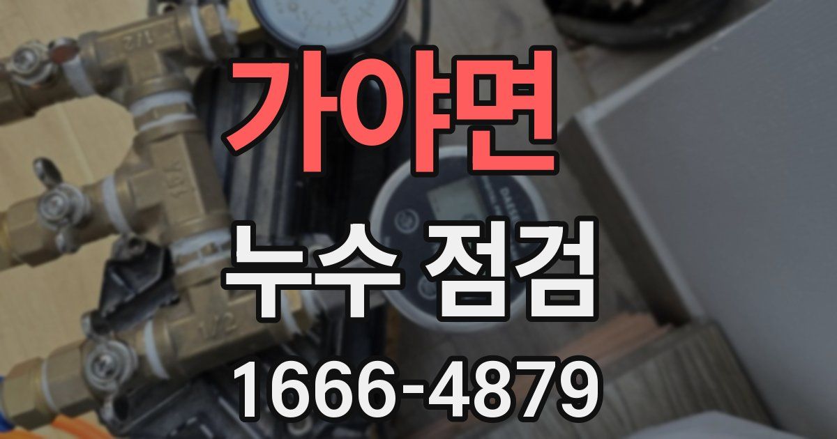 가야면 누수 점검