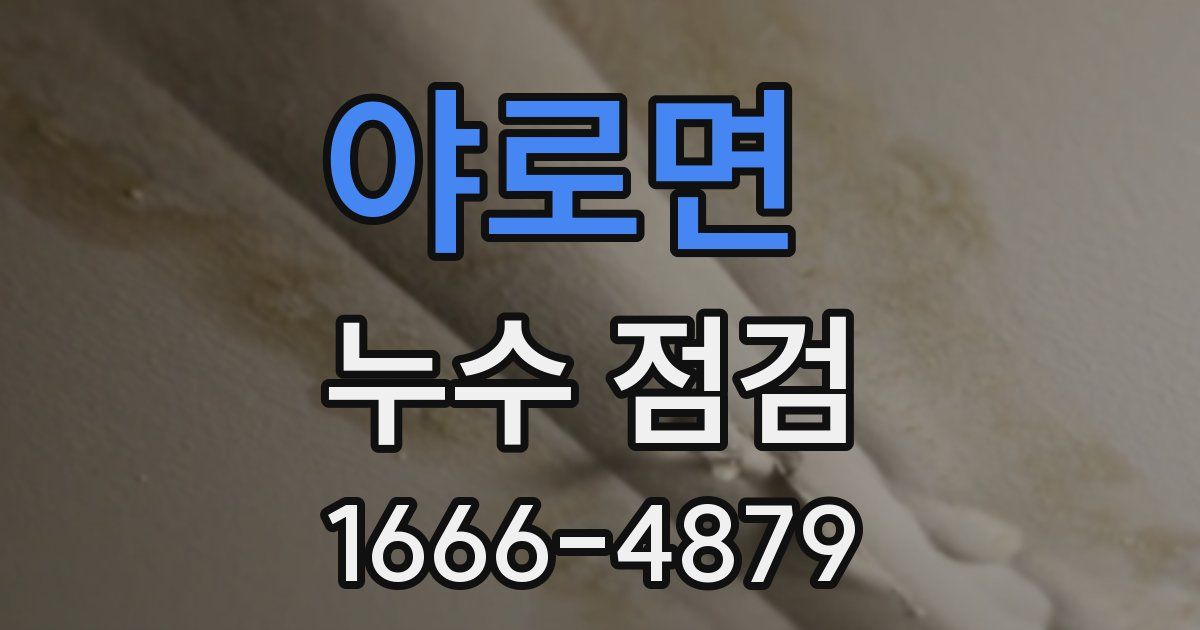 야로면 누수 점검