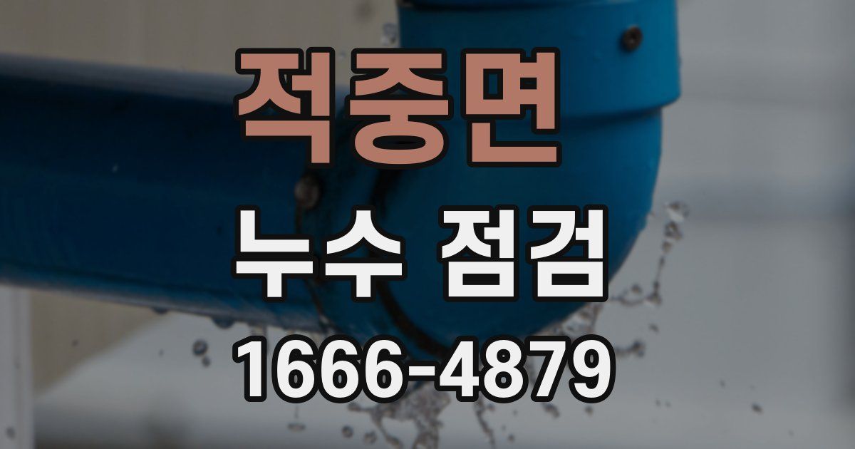 적중면 누수 점검
