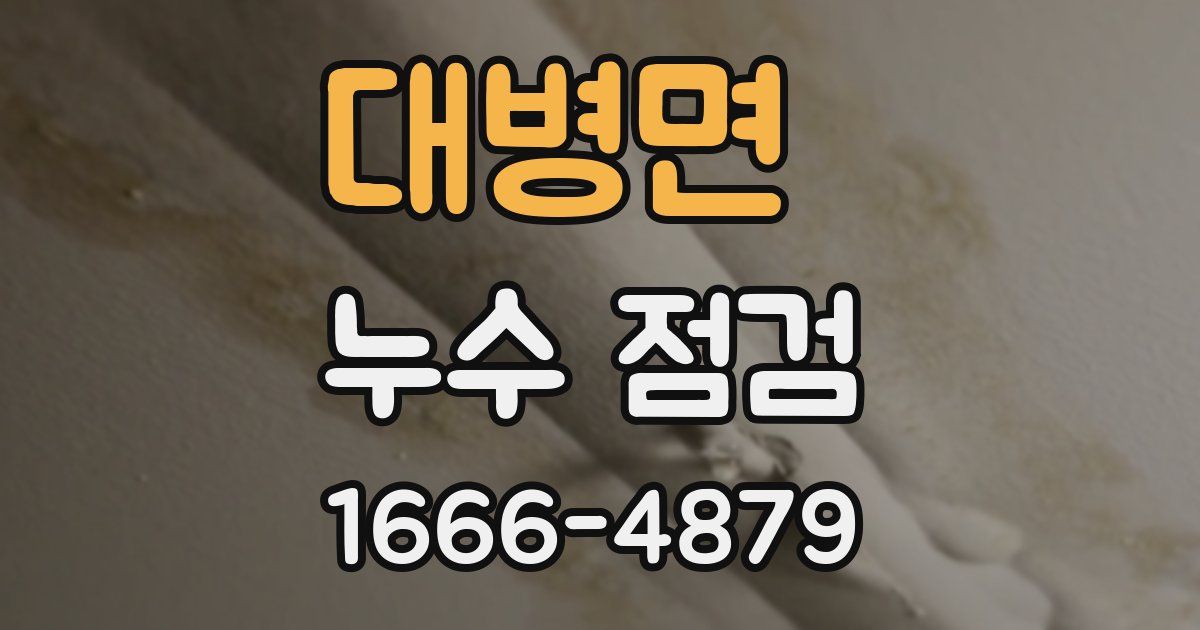 대병면 누수 점검