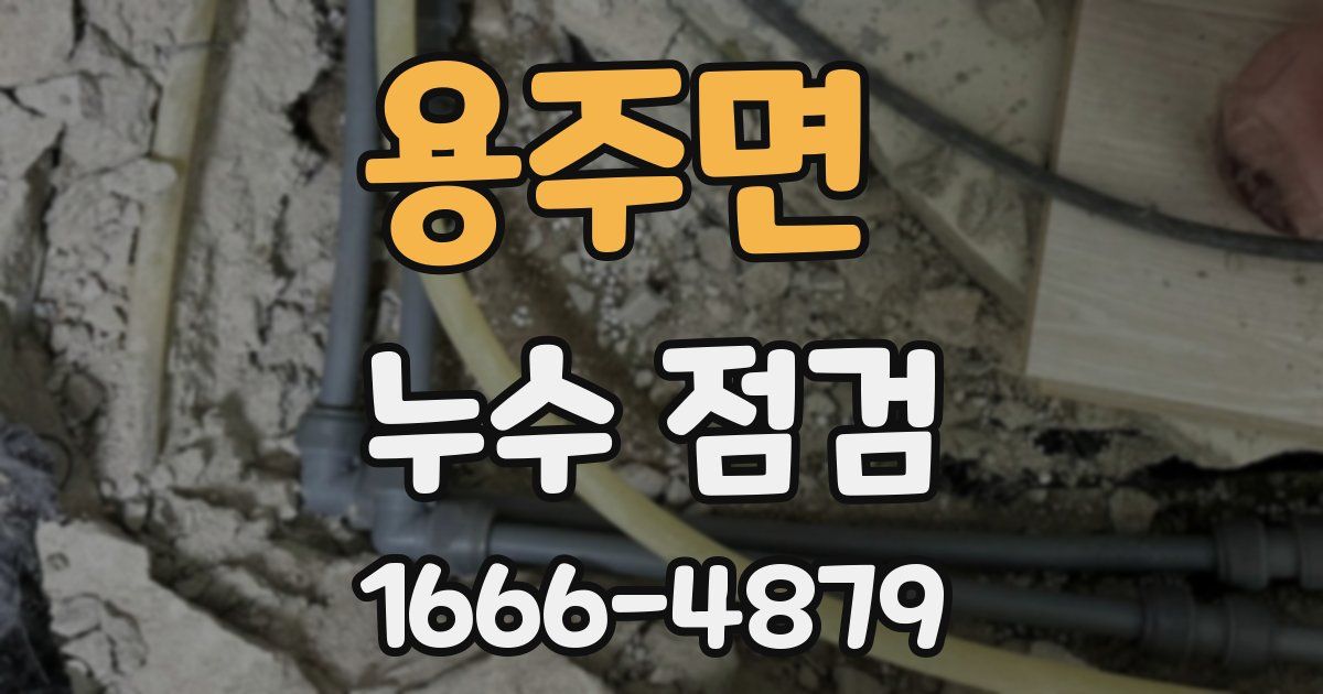 용주면 누수 점검
