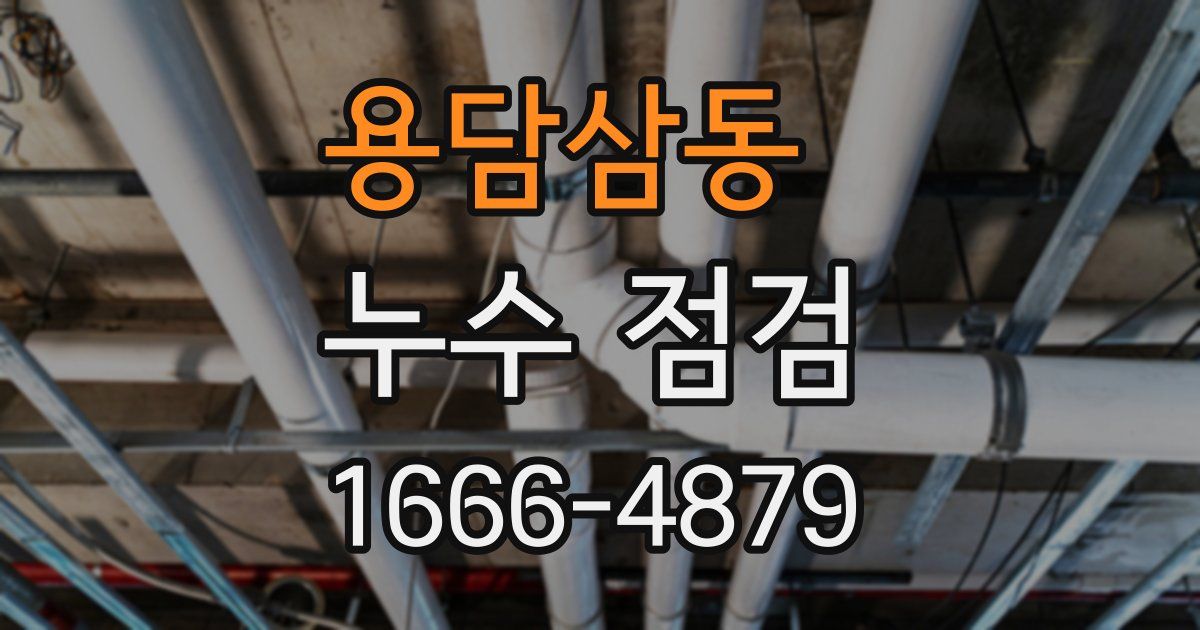 용담삼동 누수 점검
