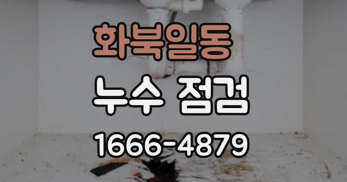 화북일동 누수 점검