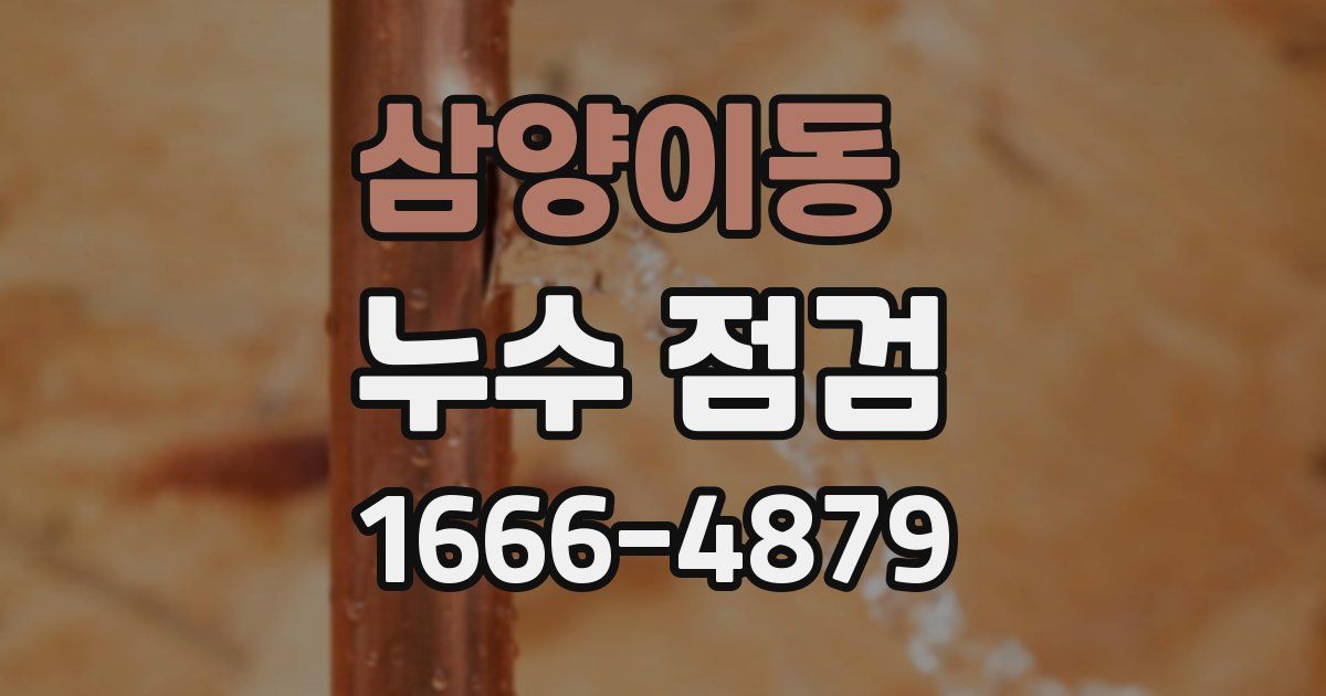 삼양이동 누수 점검