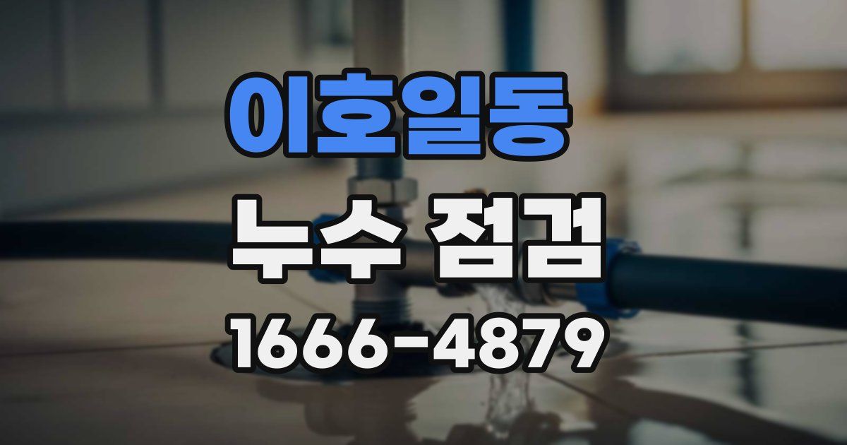 이호일동 누수 점검