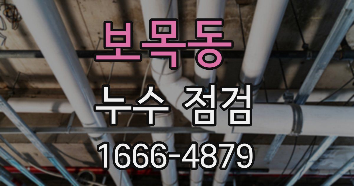 보목동 누수 점검