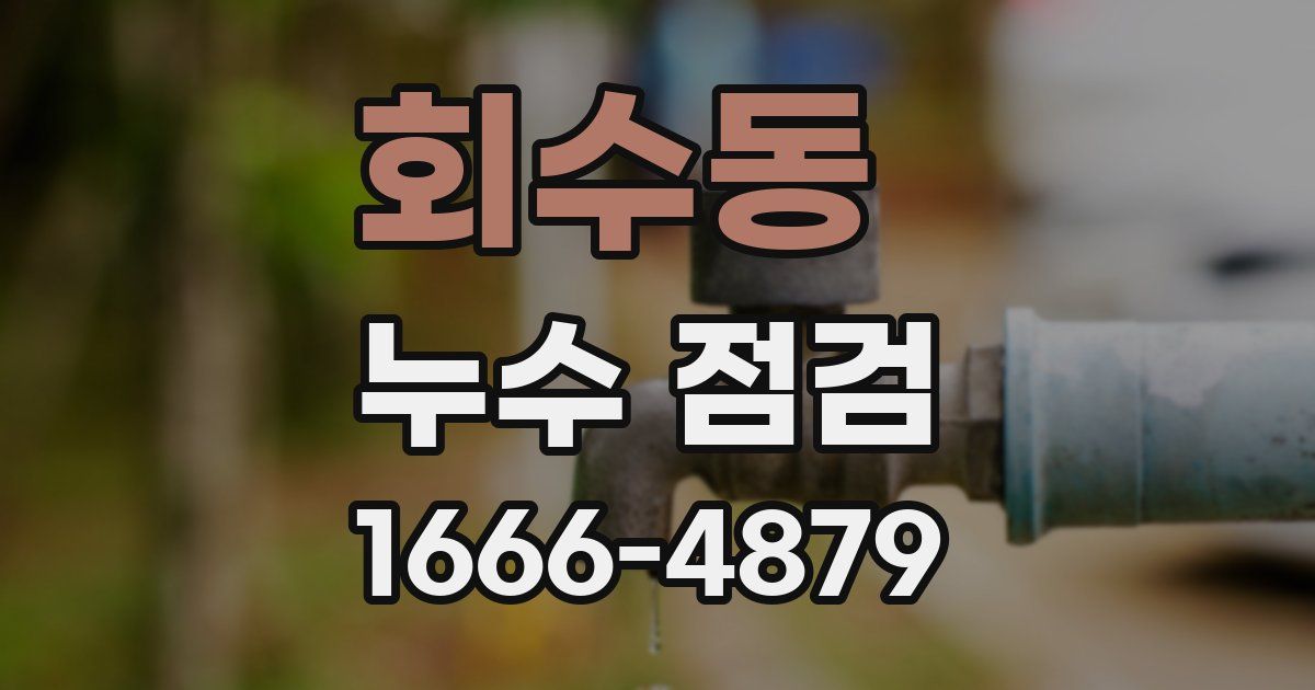 회수동 누수 점검