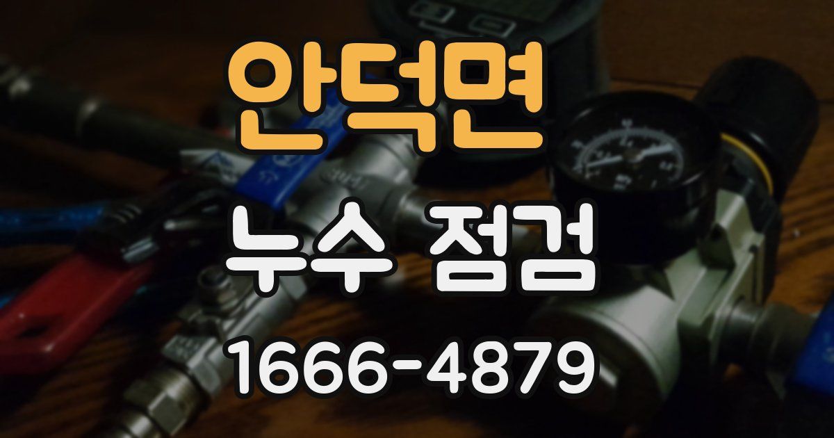 안덕면 누수 점검