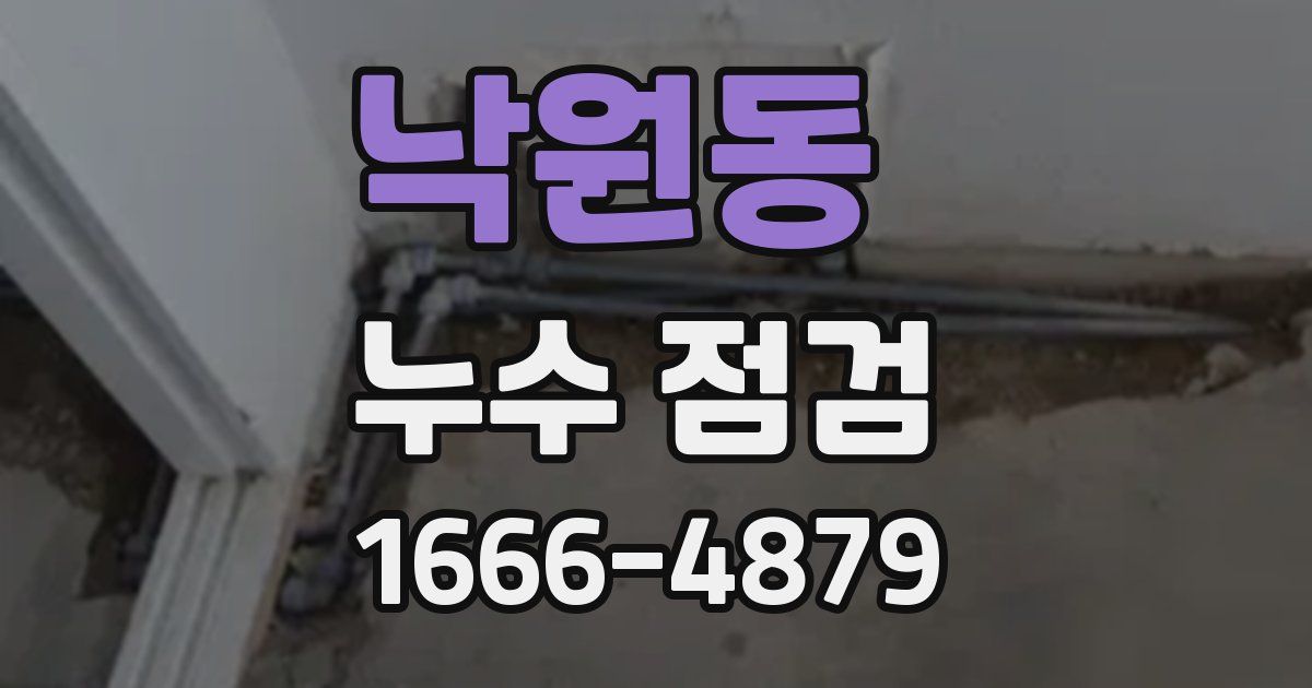 낙원동 누수 점검