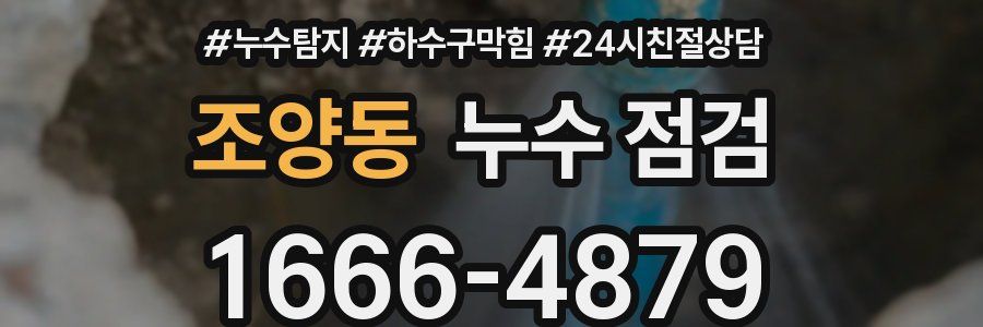 조양동 누수 점검