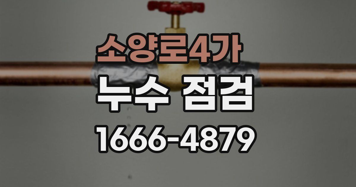 소양로4가 누수 점검