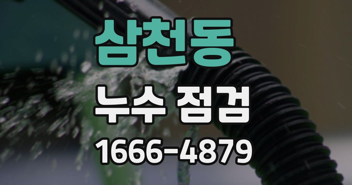 삼천동 누수 점검