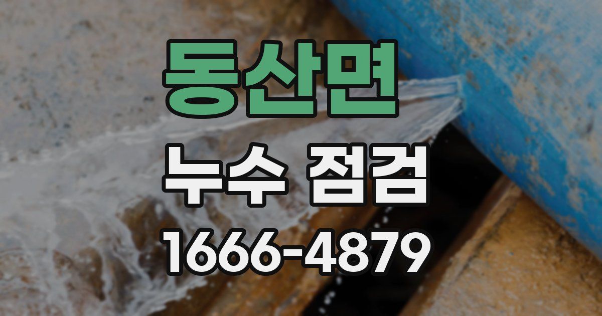 동산면 누수 점검
