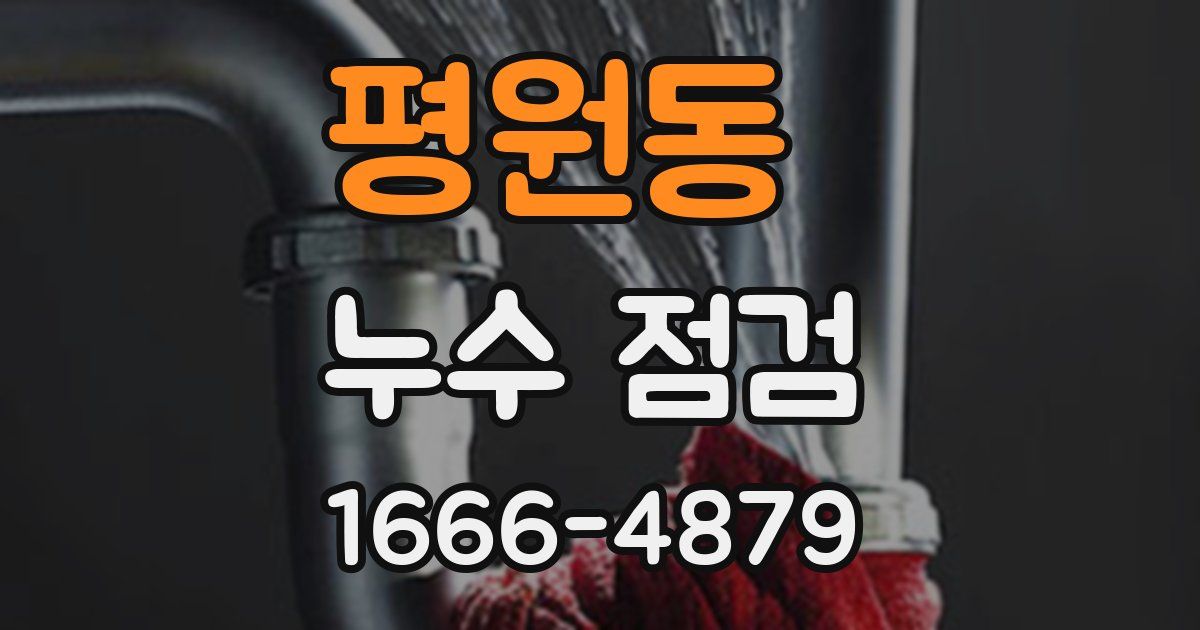 평원동 누수 점검