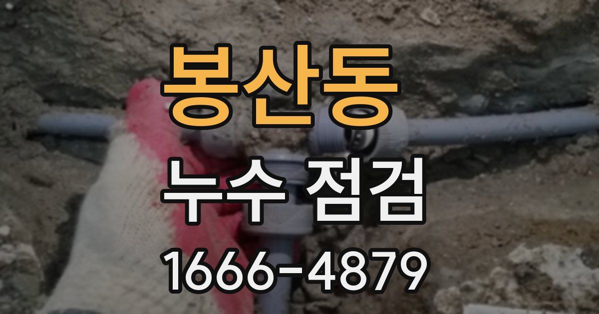 봉산동 누수 점검