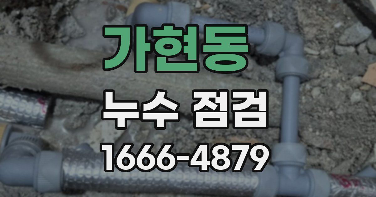 가현동 누수 점검