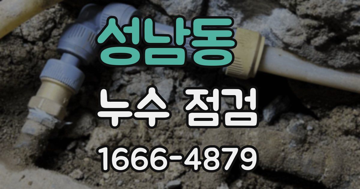 성남동 누수 점검