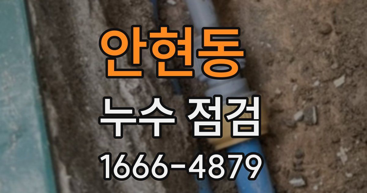 안현동 누수 점검