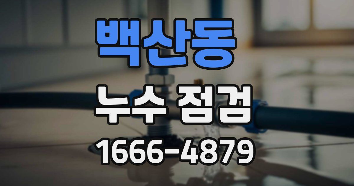 백산동 누수 점검