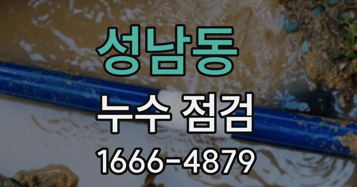 성남동 누수 점검