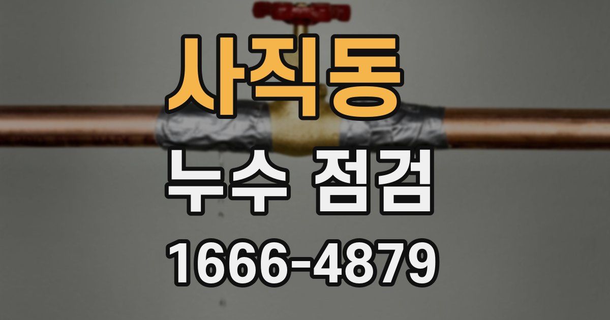 사직동 누수 점검