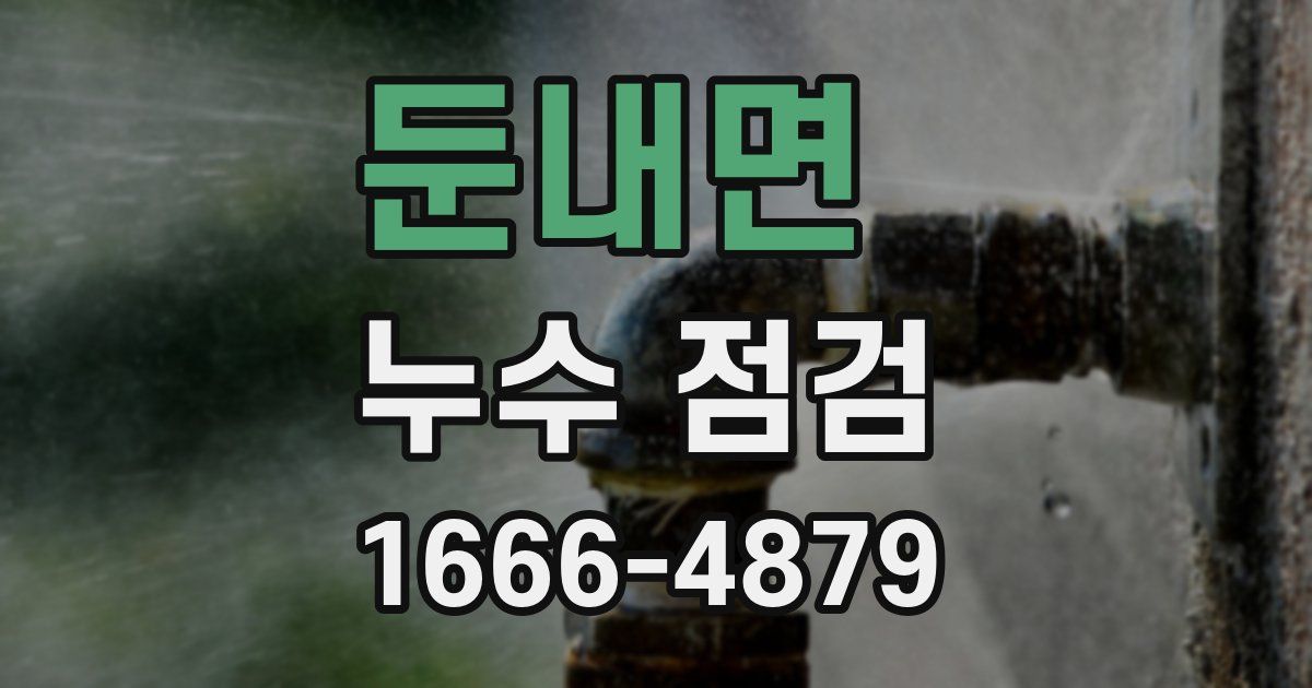 둔내면 누수 점검
