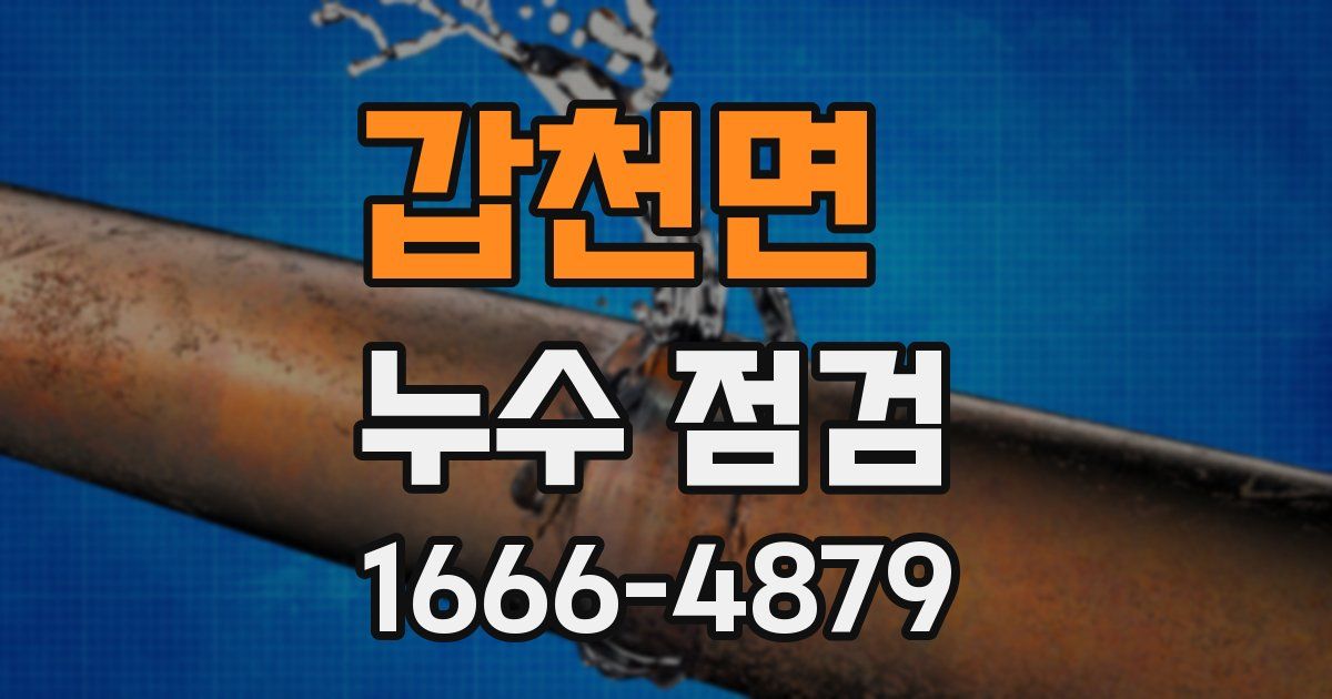갑천면 누수 점검
