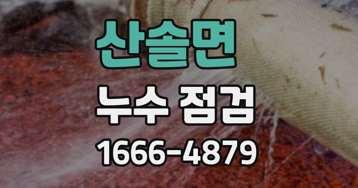 산솔면 누수 점검