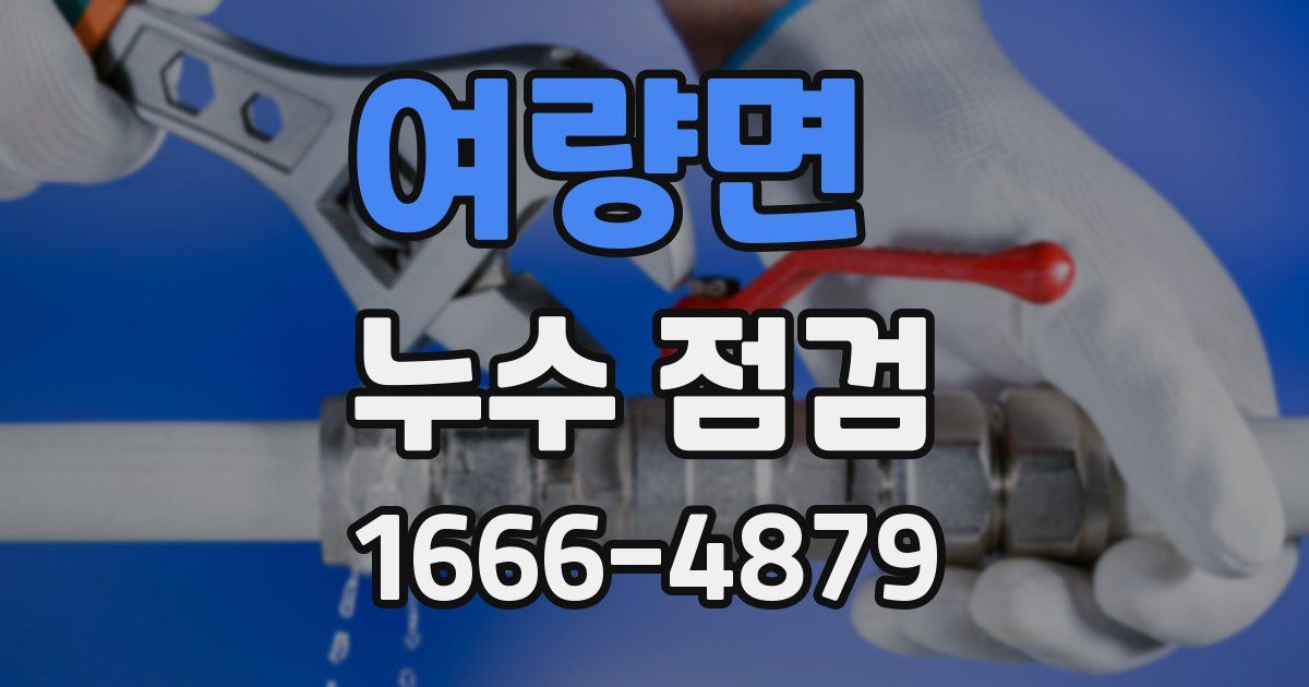여량면 누수 점검