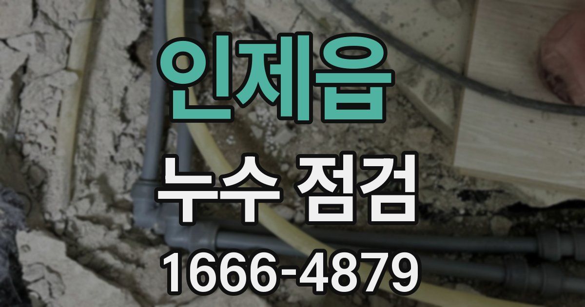 인제읍 누수 점검