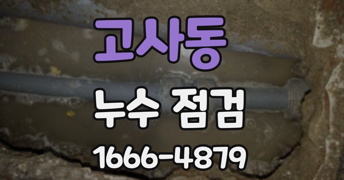 고사동 누수 점검