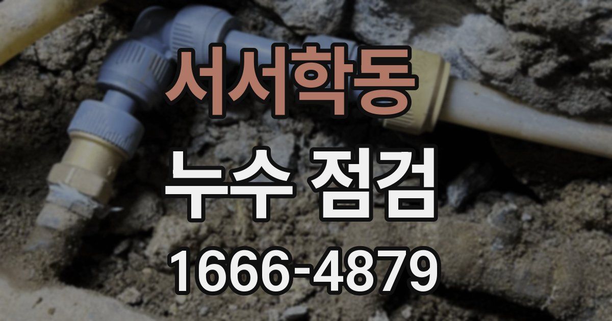서서학동 누수 점검