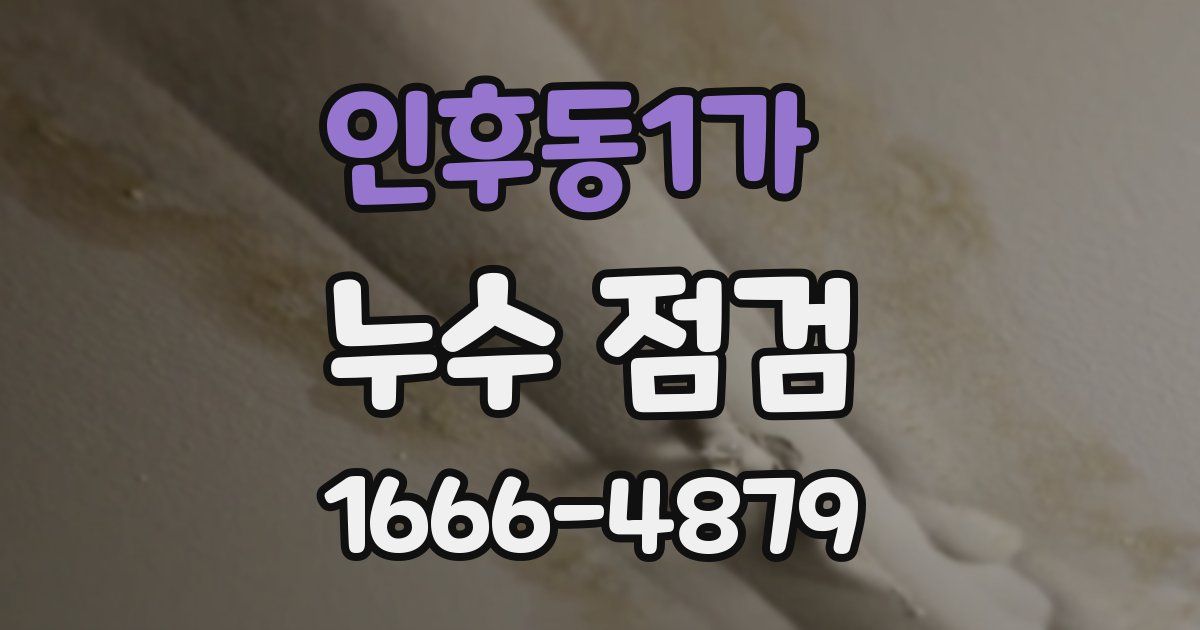 인후동1가 누수 점검