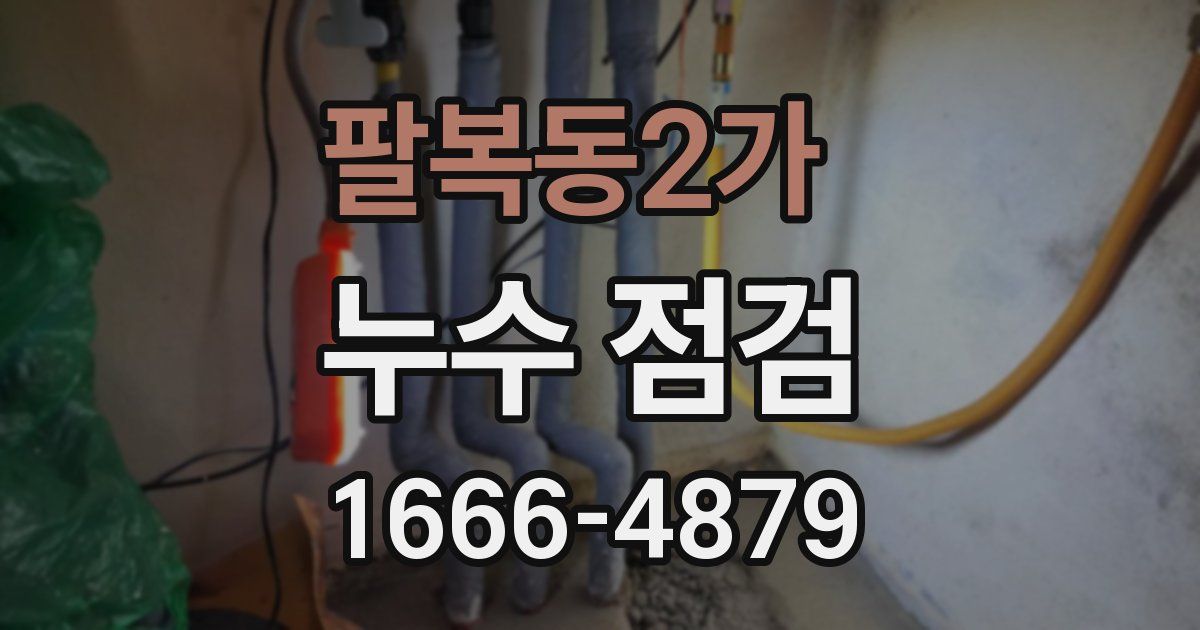 팔복동2가 누수 점검