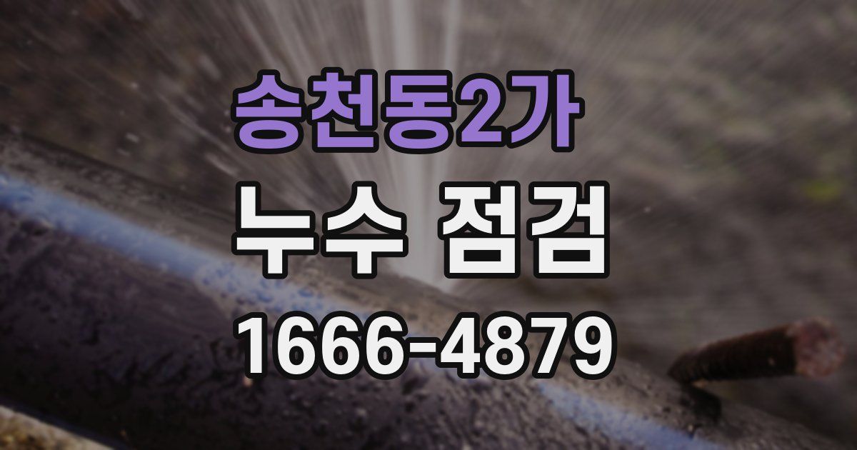 송천동2가 누수 점검